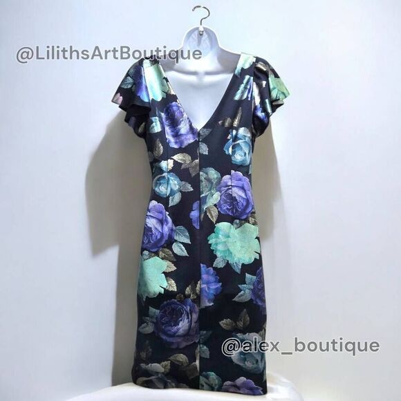 Jessica Howard Floral Runch Sheath Midi Dress(C034)-Size 10 for Women - Picture 4 of 14